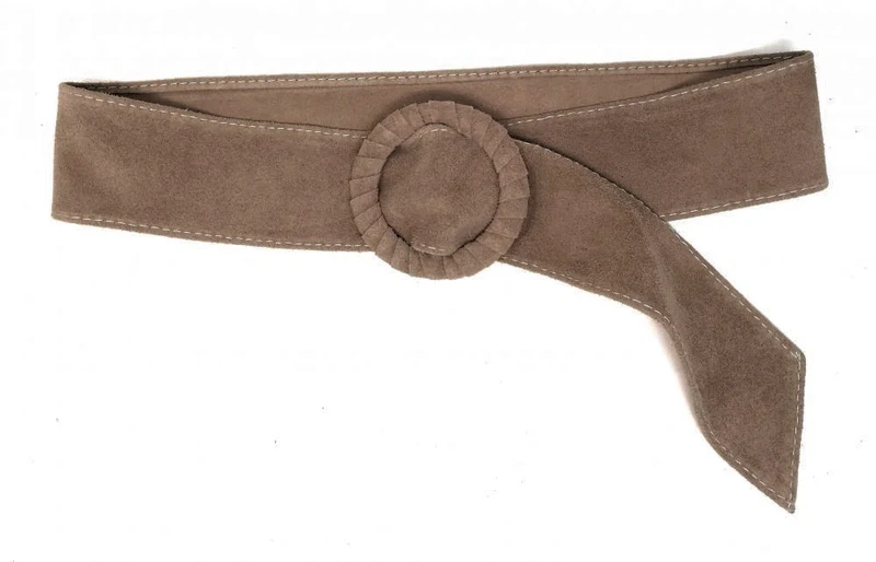 Ceinture large en daim italien SPARROW Taupe foncé