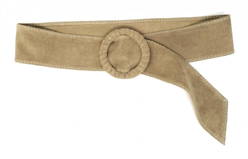 Ceinture large en daim italien SPARROW Taupe clair