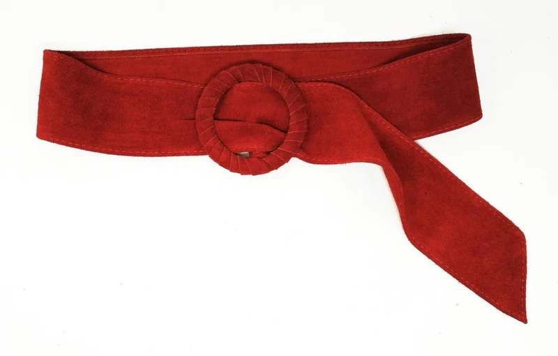 Ceinture large en daim italien SPARROW Rouge garance