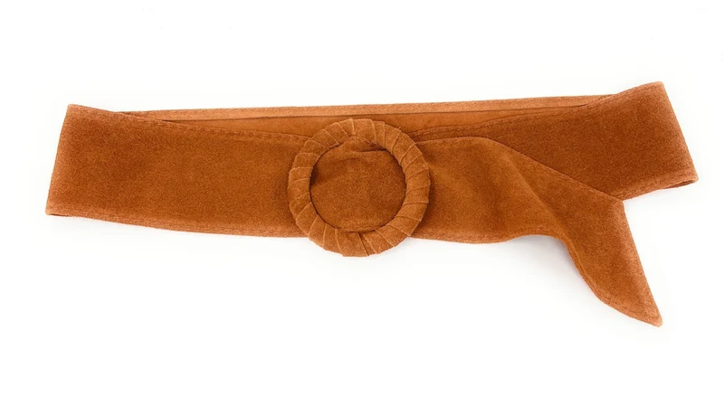 Ceinture large en daim italien SPARROW Mandarine