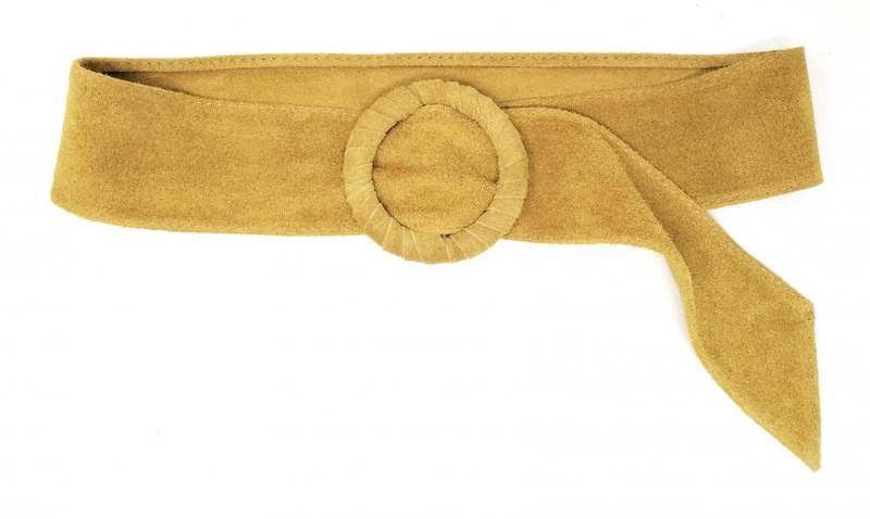 Ceinture large en daim italien SPARROW Jaune Moutarde