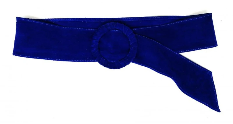 Ceinture large en daim italien SPARROW Bleu roi