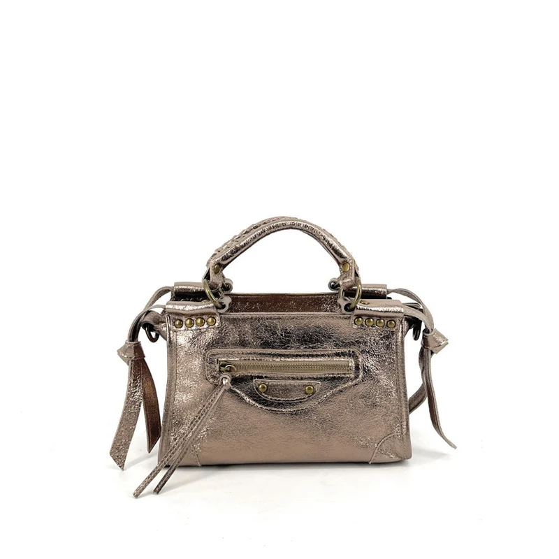 Mini-sac en cuir métallisé POCKY Champagne irisé