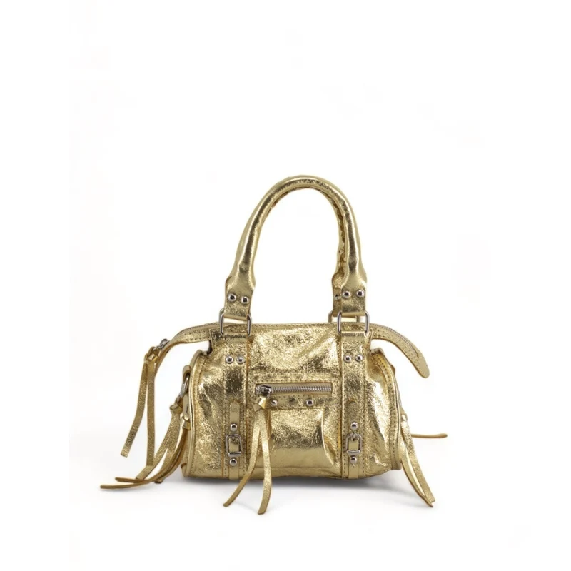 Mini-sac bowling en cuir irisé SANDSTORM NANO Or