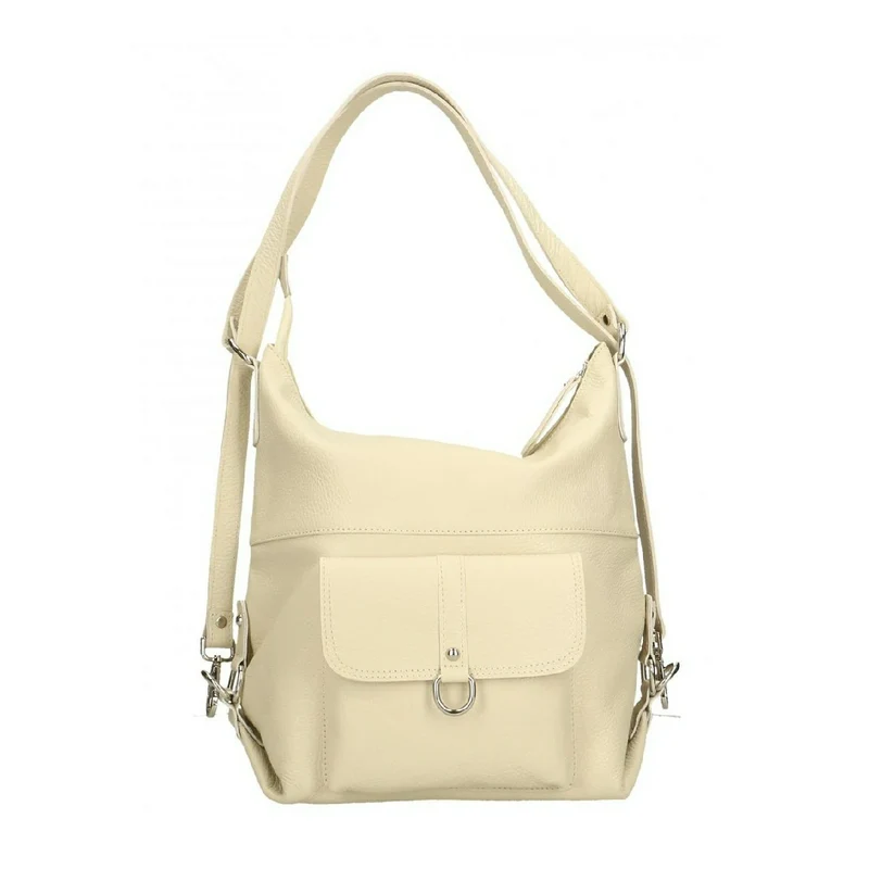 Sac à main convertible en cuir grainé RIMINI Beige crème