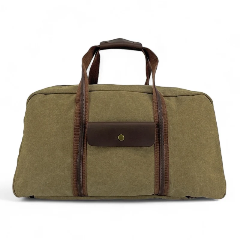 Sac week-end en toile et cuir TOLBIAC Vert olive