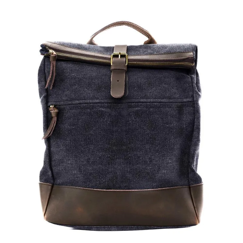 Sac à dos en toile et cuir TEKOKOTA Noir