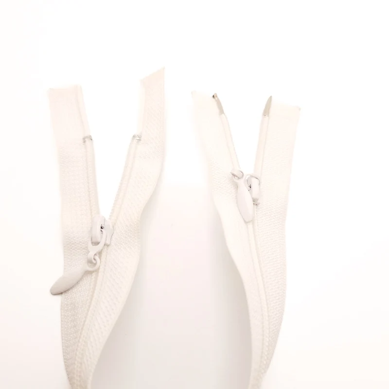Fermeture Éclair Séparable | Spirale | 2 Curseurs | 13" - 33 cm | Blanc