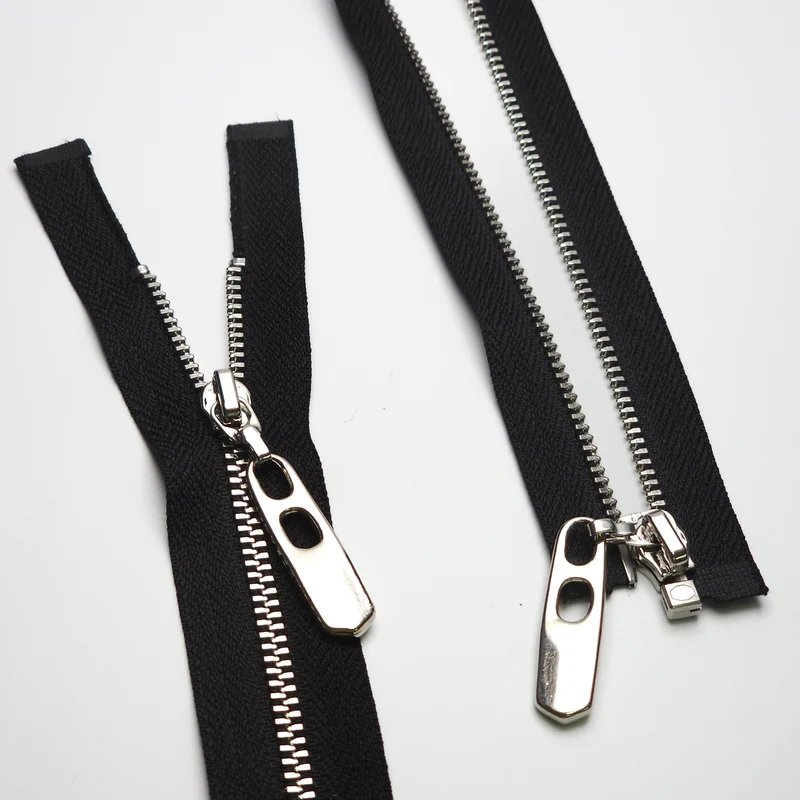 Fermeture éclair séparable | Métal | Noir | 20" - 51 cm