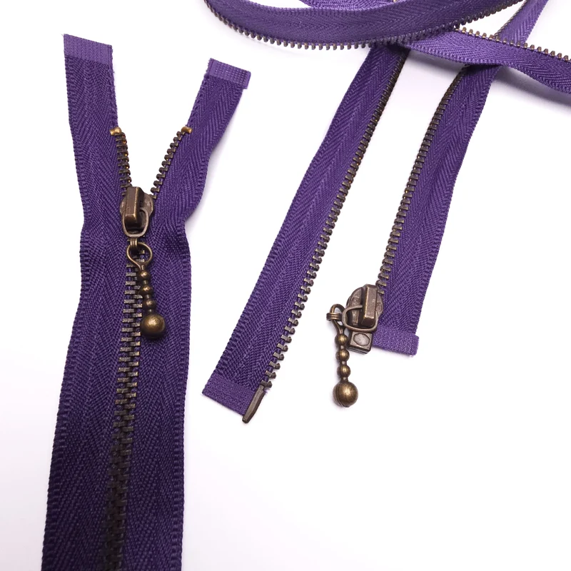 Fermeture éclair séparable | Métal | Mauve | 22" - 56 cm