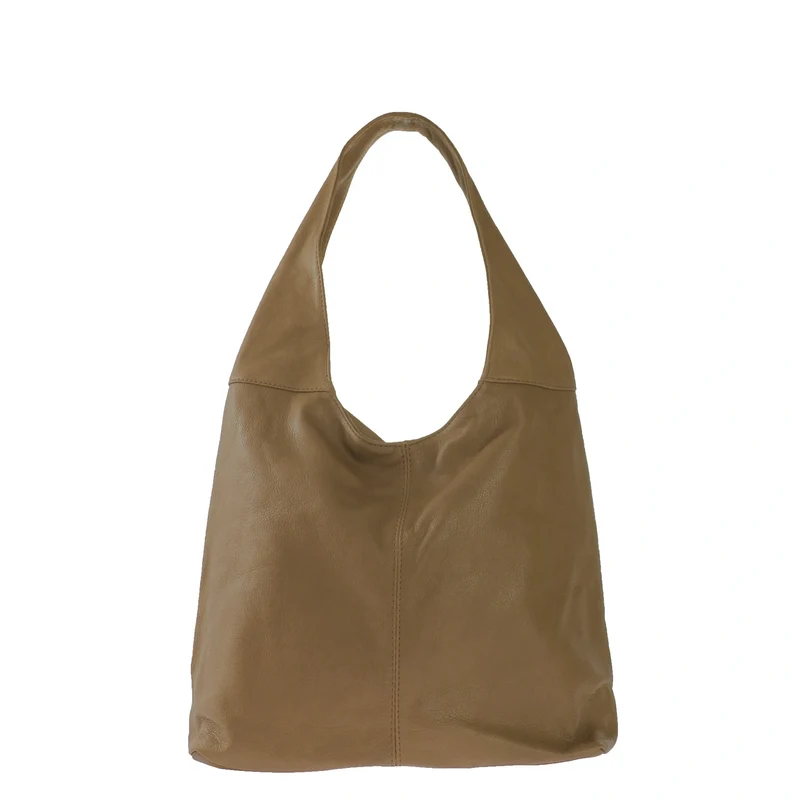 Sac HOBO en cuir lisse NEW AGE Taupe