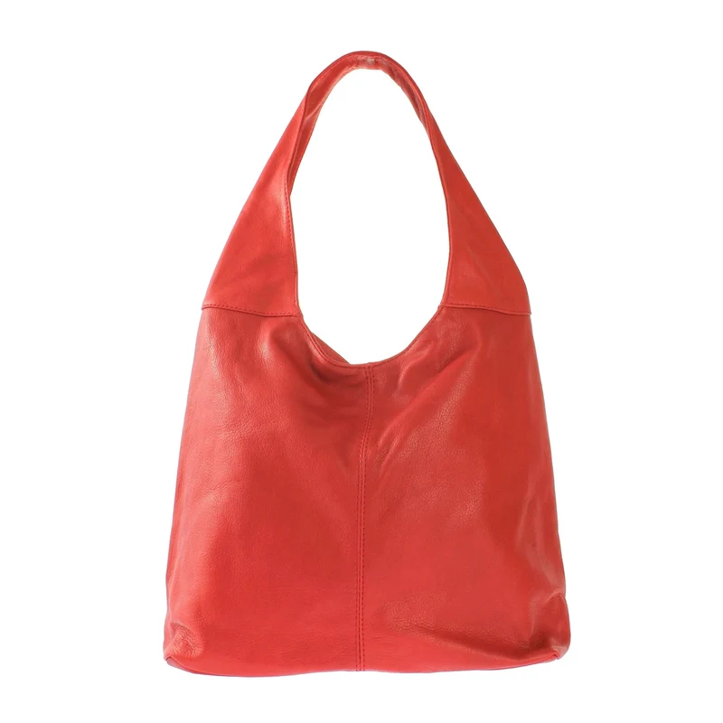 Sac HOBO en cuir lisse NEW AGE Rouge garance
