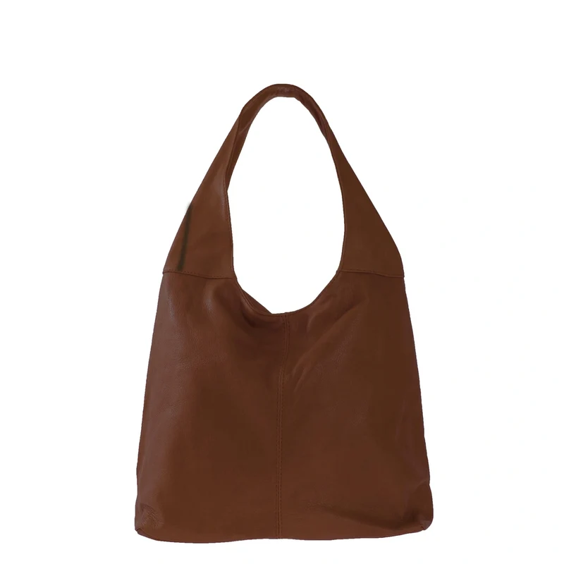Sac HOBO en cuir lisse NEW AGE Chocolat