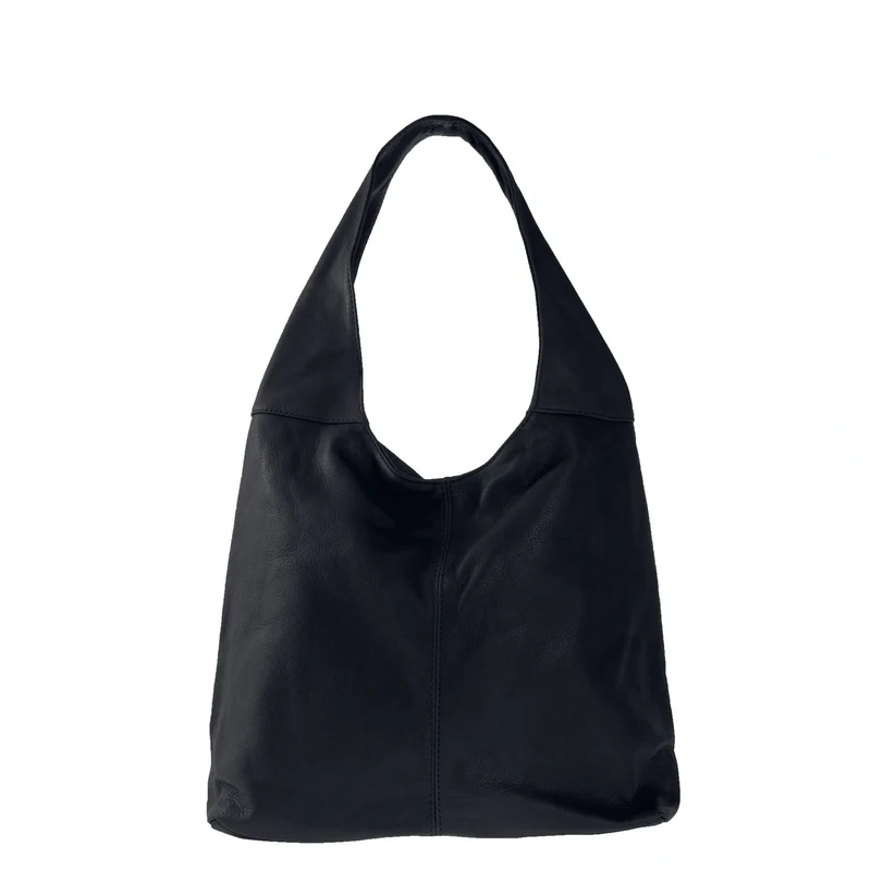 Sac HOBO en cuir lisse NEW AGE Bleu marine