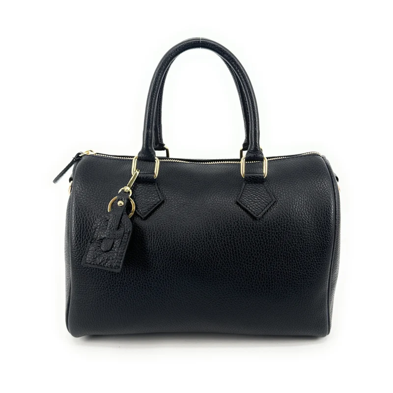 Sac à main bowling en cuir grainé italien BOOLIN Noir