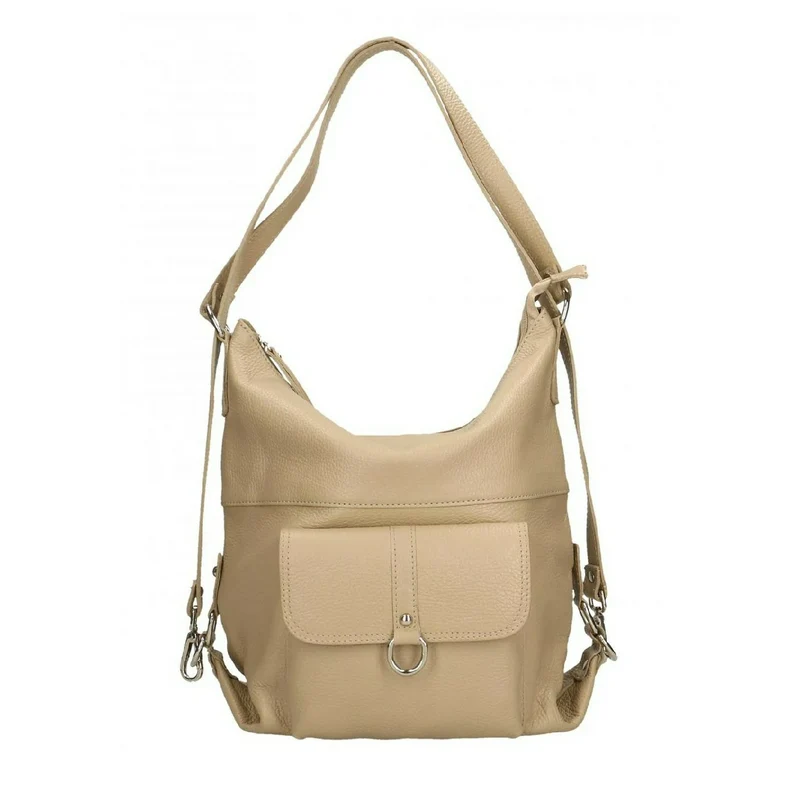 Sac à main convertible en cuir grainé RIMINI Taupe