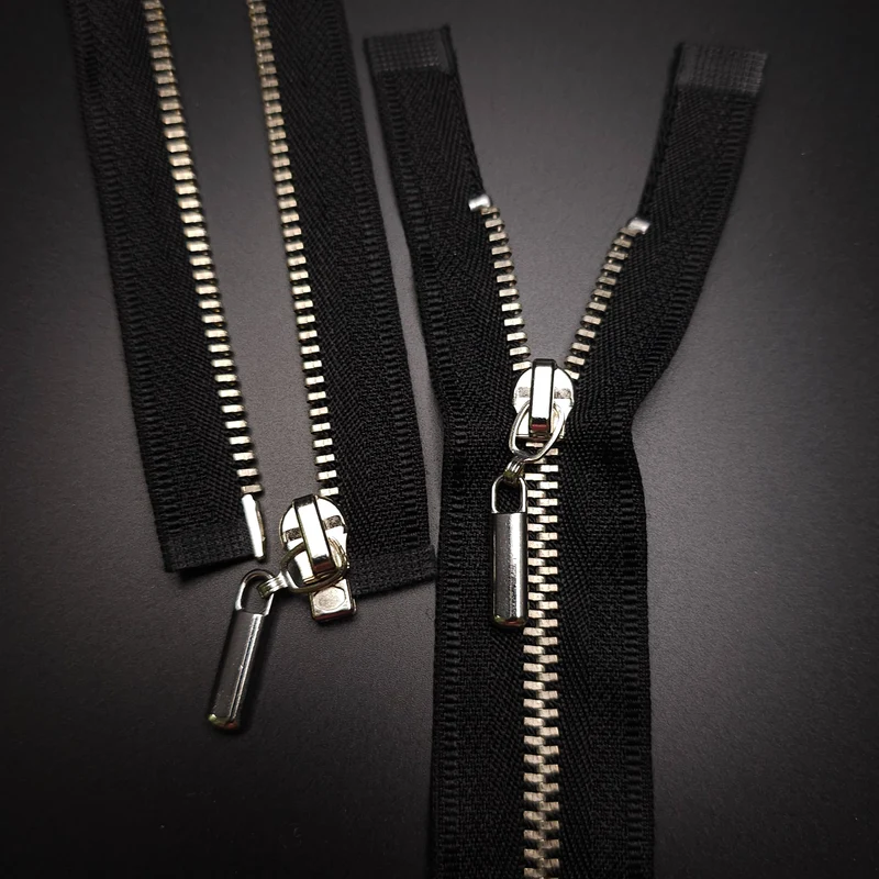 Fermeture éclair séparable | Métal | Noir | 9" - 23 cm