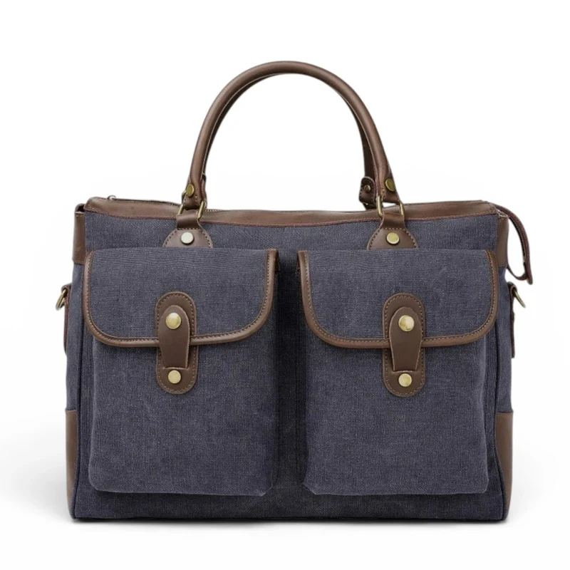 Sac week-end et voyage en cuir et toile AUSTERLITZ Noir