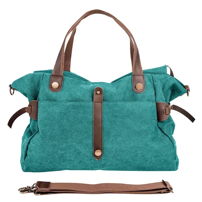 Sac de voyage et week-end cuir et toile FIDJI Vert canard