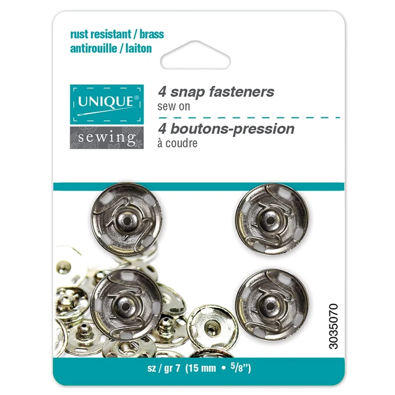 UNIQUE | Boutons-Pression | Taille 7 / 15 mm (5⁄8″) | 4 Paires