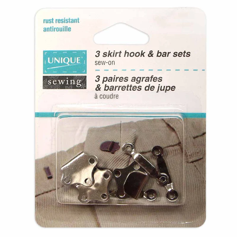 UNIQUE | Agrafes & Barrettes à Coudre pour Jupe | 3 mcx