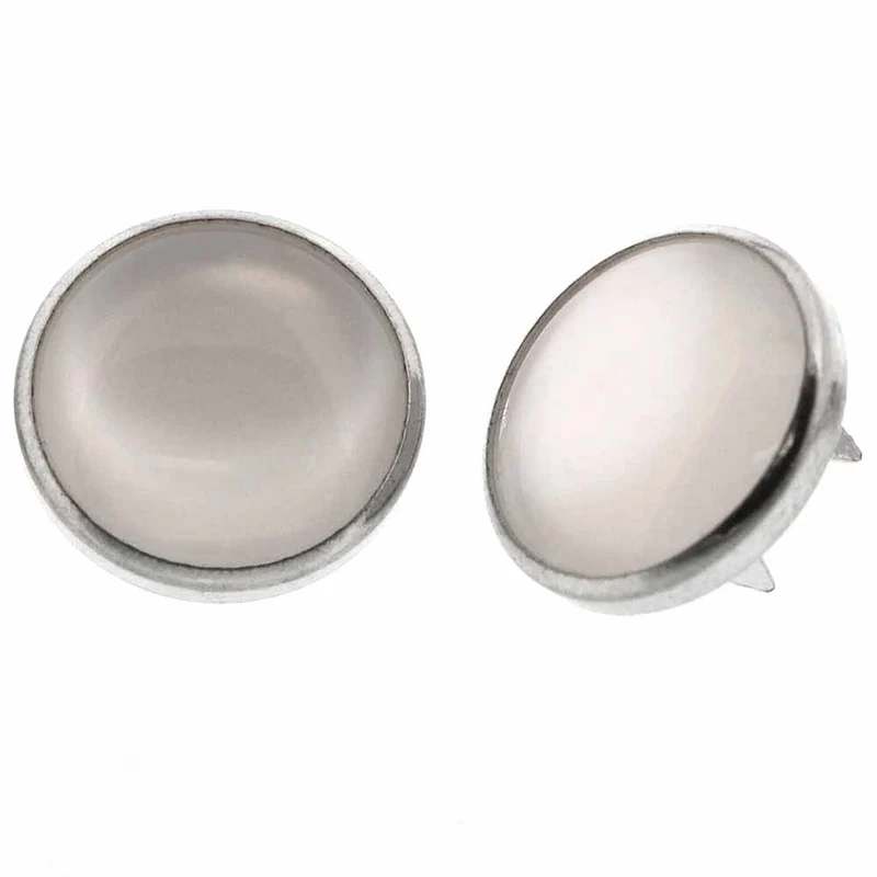 UNIQUE | Boutons-Pression Perlés sans Couture Blanc | 11.5 mm (1⁄2″) | 6 mcx
