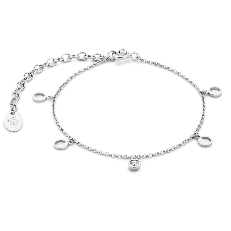 Violet Hamden Luna Bracelet en Argent 925 Sterling avec Lunes et Pierre de Zircon Blanc VH320032