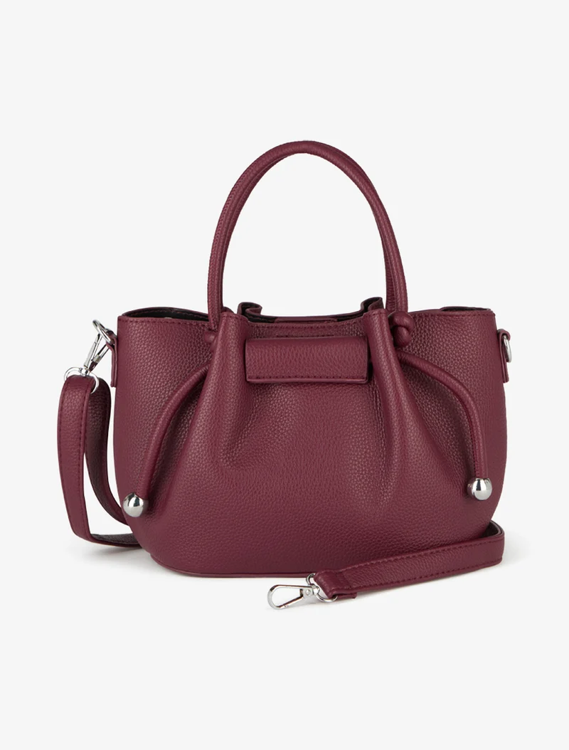Sac besace Blanche grainé bourse - Prune