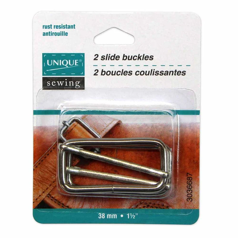 UNIQUE | 2 Boucles Coulissantes | Métal | 38mm (11⁄2″) | 2 pcs