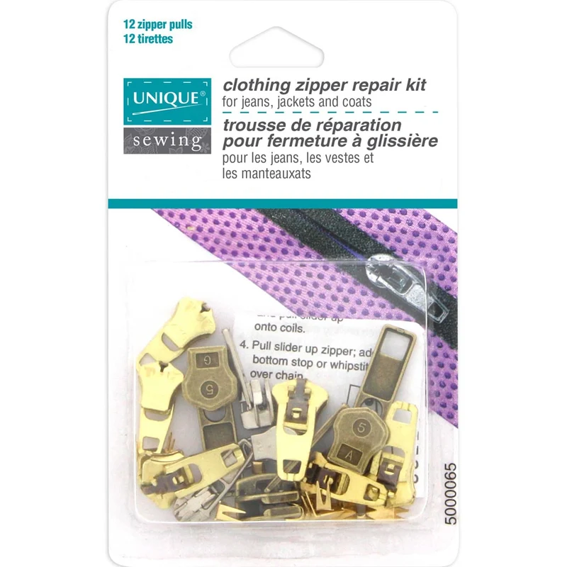 UNIQUE | Trousse de réparation pour fermeture éclair | 12 Tirettes
