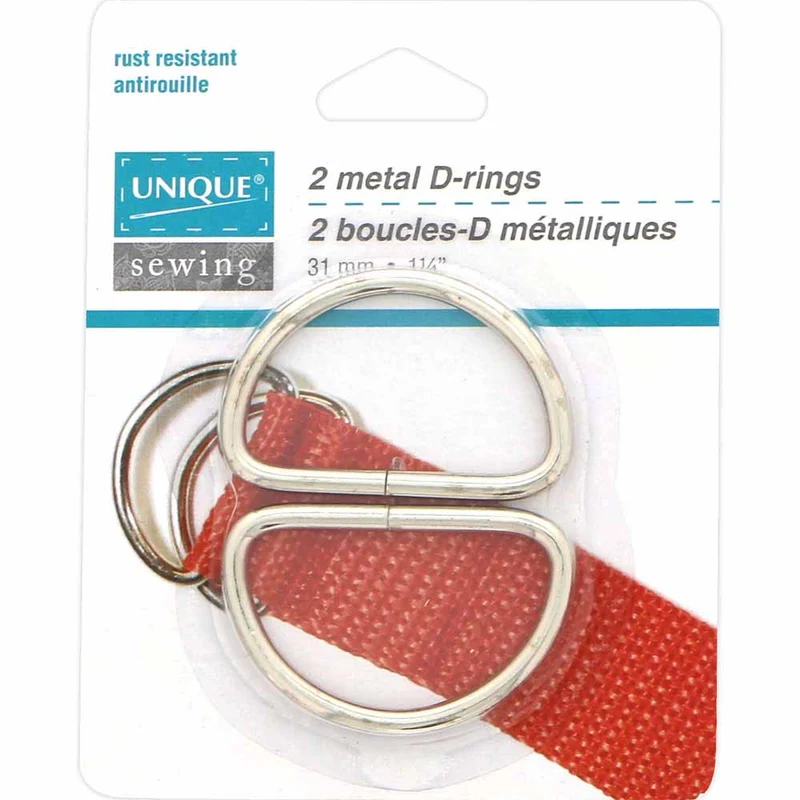 UNIQUE | Boucles-D Métalliques | 31 mm (1 1/4″) | 2 pièces.
