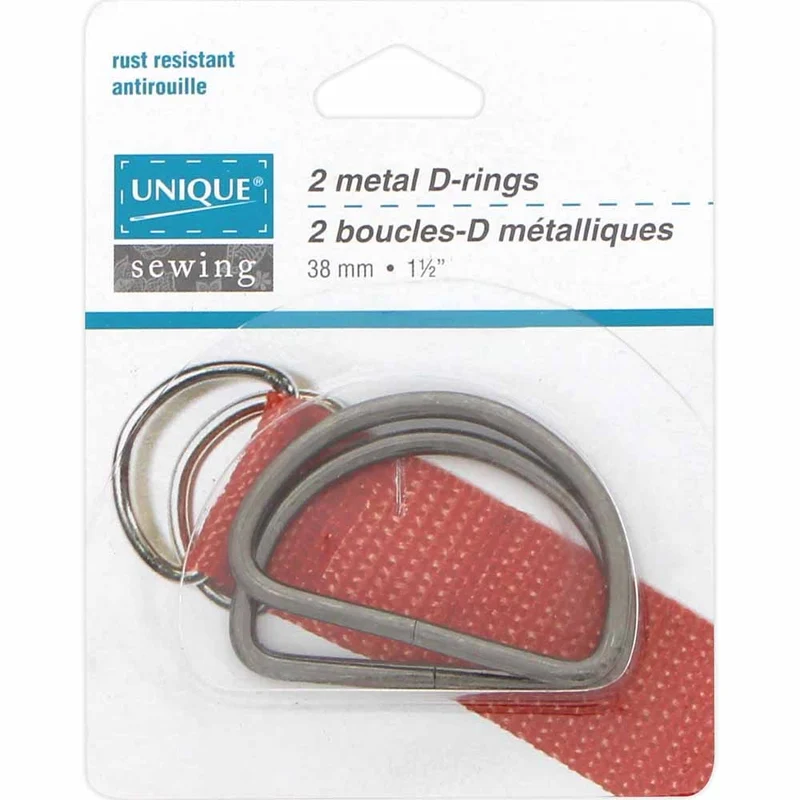 UNIQUE | Boucles-D Métalliques | 38 mm (1 1/2″) | 2 pièces.