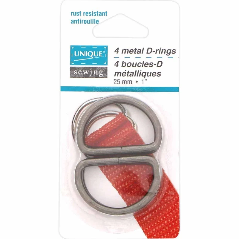 UNIQUE | Anneaux en D en métal | 25 mm (1″) | 4 pièces.