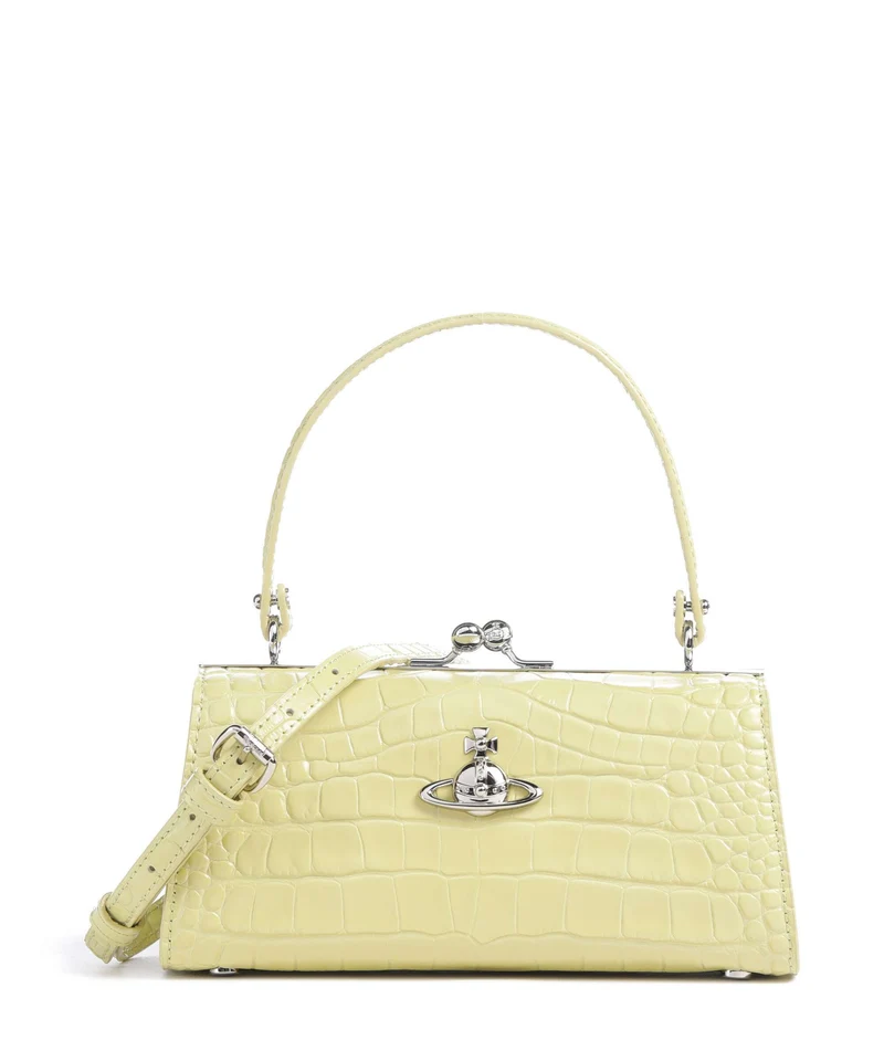 Vivienne Westwood Doll Frame Embossed Croc XL Sac à main lime green
