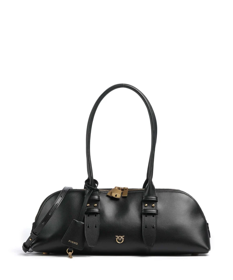 Pinko Bowling Horizontal Big Sac à main nero/antique gold