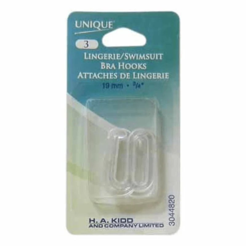 UNIQUE | Attaches de Lingerie Transparent | 19 mm (3/4") | 3 pièces