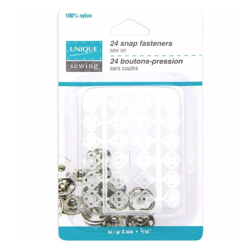 UNIQUE | 24 boutons-pression | À Coudre | 8mm / (5/16")