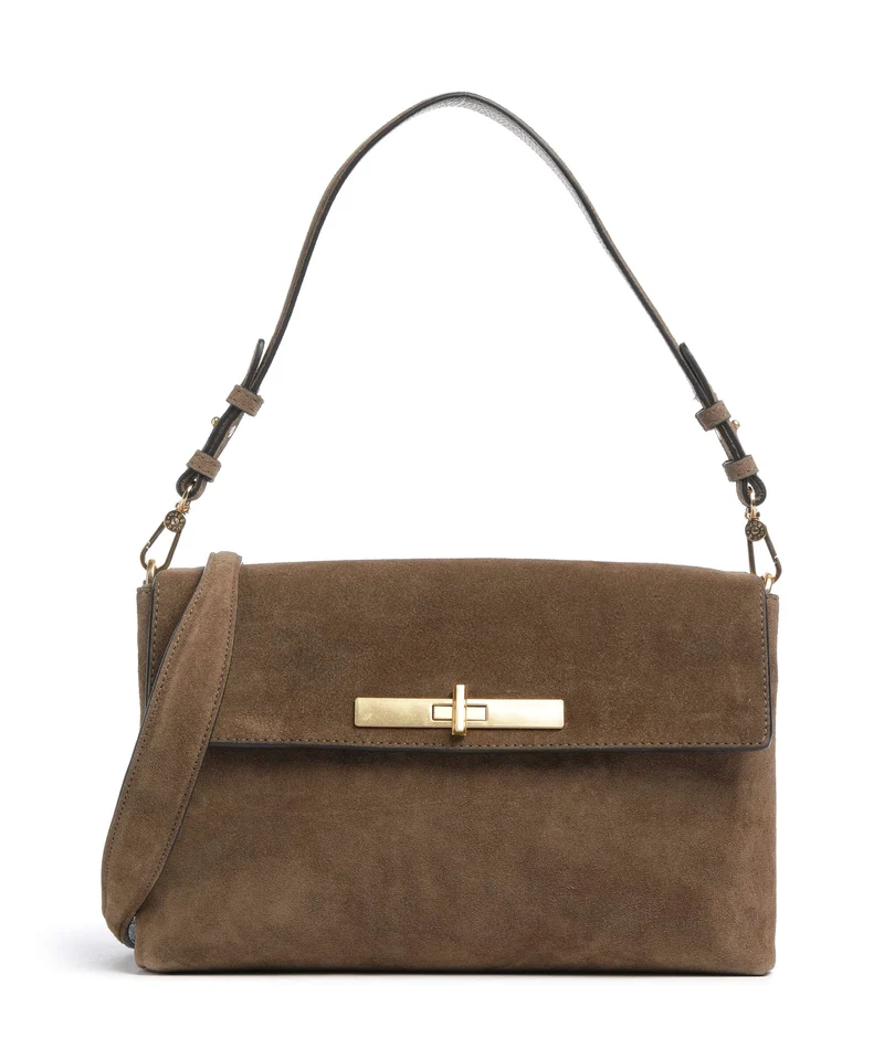 Abro Suede Twist Sac porté épaule khaki