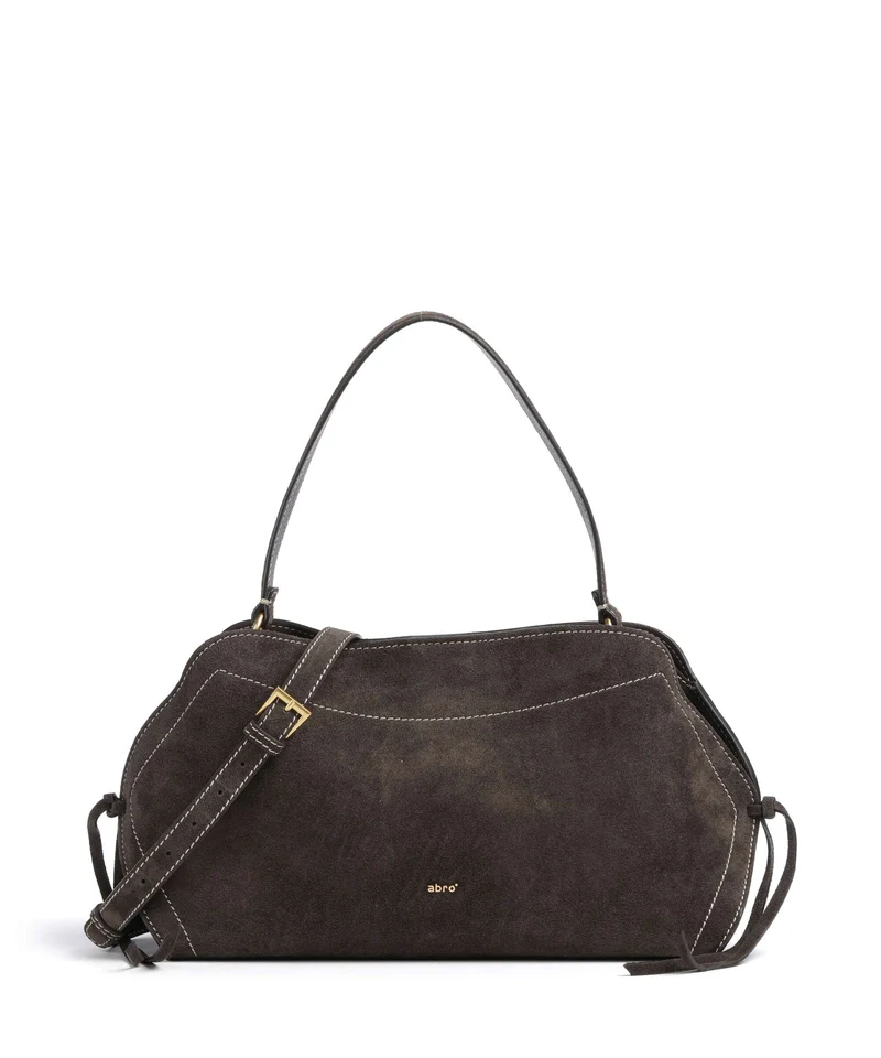 Abro Suede Necessity Small Sac porté épaule dark brown