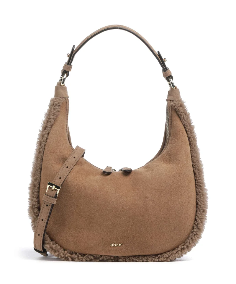 Abro Shearling Nana Mini Sac porté épaule cappuccino