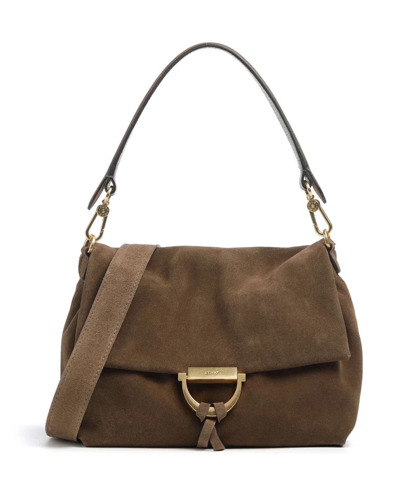 Abro Suede Temi Medium Sac porté épaule khaki