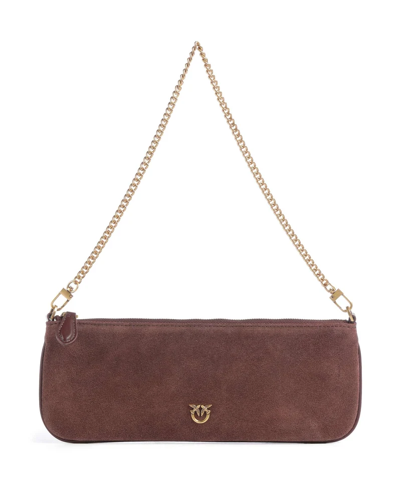 Pinko Flat Horizontal Sac porté épaule castano intenso/antique gold