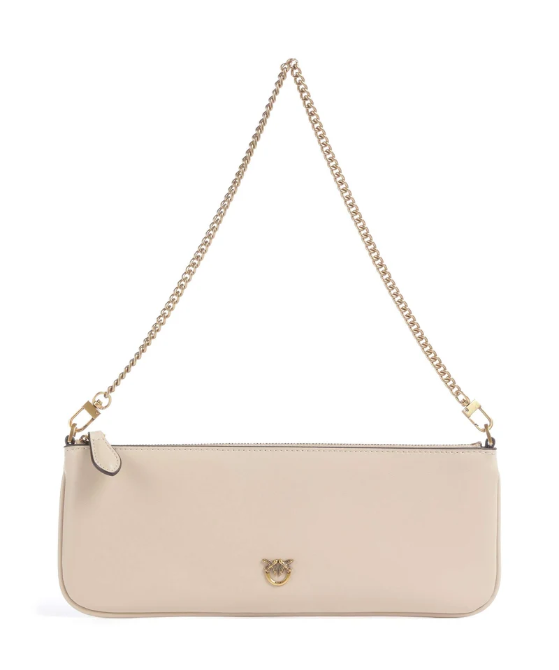 Pinko Flat Horizontal Sac porté épaule beige/grigio fumo/antique gold