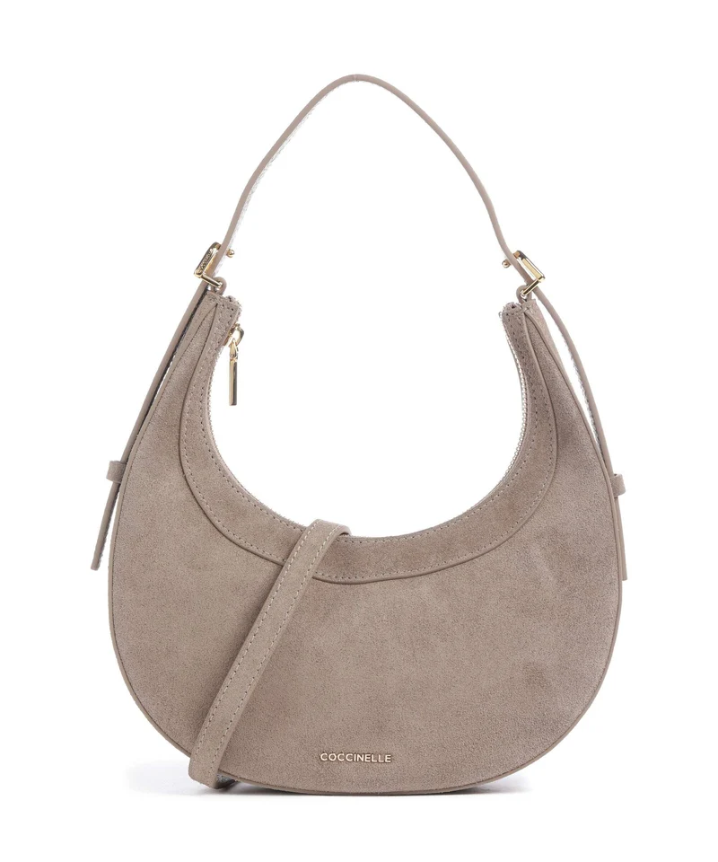 Coccinelle Whisper Suede Sac porté épaule warm taupe
