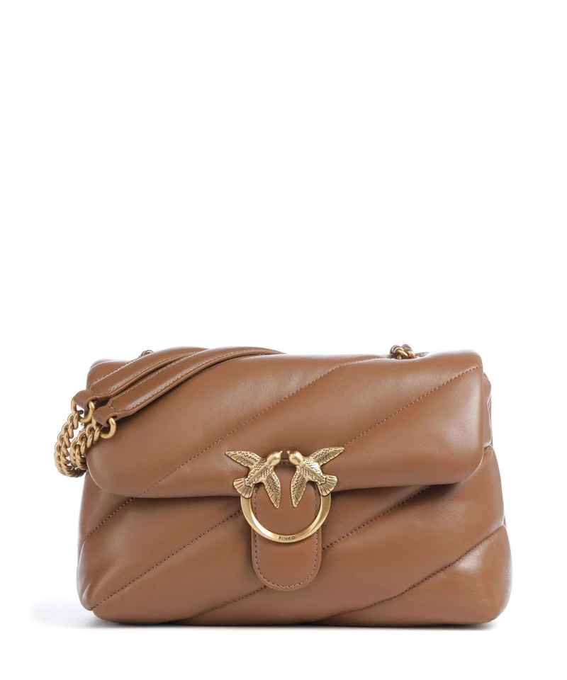 Pinko Love Puff Classic Sac porté épaule marrone cognac/antique gold