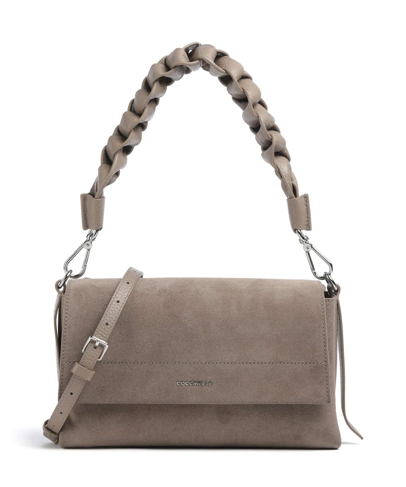 Coccinelle Boheme Suede Sac porté épaule warm taupe