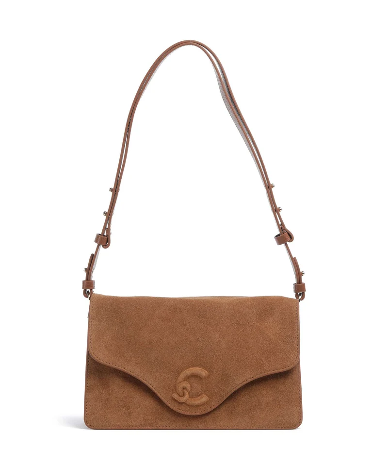 Coccinelle C-Me Softy Suede Sac porté épaule cognac