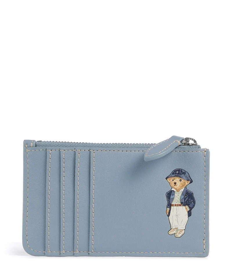 Polo Ralph Lauren Bear Étui à cartes crédit faded denim