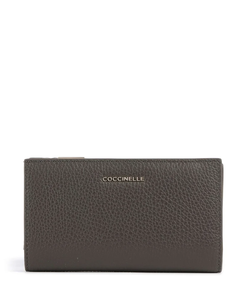 Coccinelle Metallic Soft Portefeuille fango