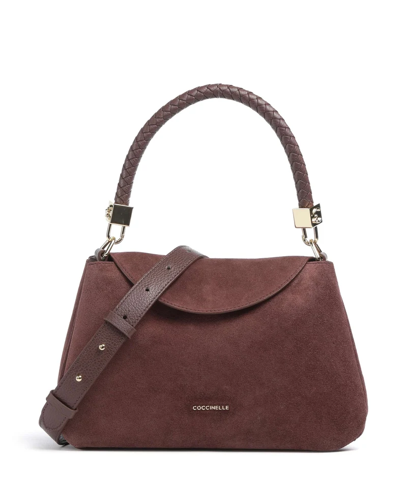 Coccinelle Tiggy Suede Sac porté épaule berry